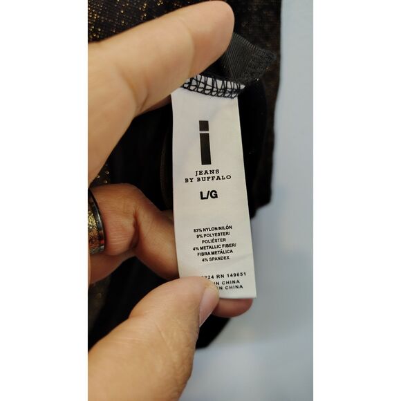 I Jeans by Buffalo Cold shoulder gold metallic Blouse - Picture 4 of 7